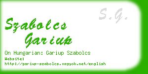 szabolcs gariup business card